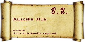 Bulicska Ulla névjegykártya